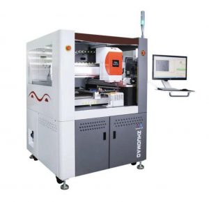 A white and gray Zhuomao R850C BGA & SMD Rework Station with a monitor, keyboard and mouse attached